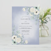 Immergrün gemalte Petal-Hochzeit Einladung (Stehend Vorderseite)