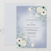 Immergrün gemalte Petal-Hochzeit Einladung (Vorne/Hinten)