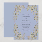 Immergrün-Goldblatt-Hochzeit Einladung (Vorne/Hinten)