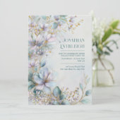 Immergrün Goldfaden Ätherisch Botanisch Einladung (Stehend Vorderseite)