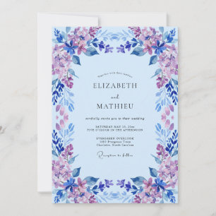 Immergrün Helllila Blütenblätter Hochzeit Einladung