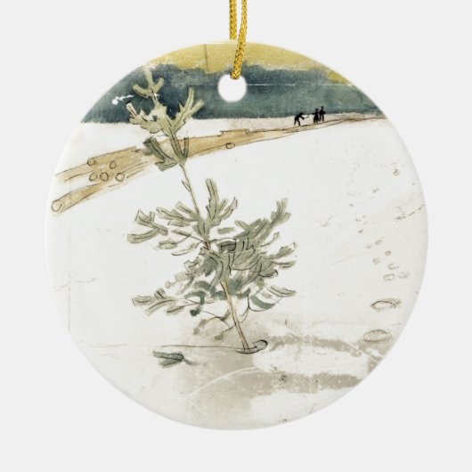 Immergrün Keramik Ornament (Vorne)