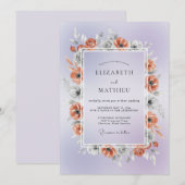 Immergrün-Kupfer-Mohn-Hochzeit Einladung (Vorne/Hinten)