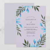 Immergrün-Laub-Grau-Eukalyptus-Hochzeit Einladung (Vorne/Hinten)