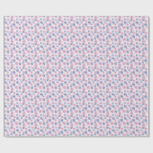 Immergrün Lavendel Rosa Blumen Geschenkpapier (Flach)