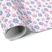 Immergrün Lavendel Rosa Blumen Geschenkpapier (Rolleneckpunkt)