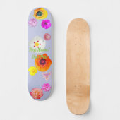 Immergrün Lebendiger Blumen-Mix-Skateboard Skateboard (Vorderseite)