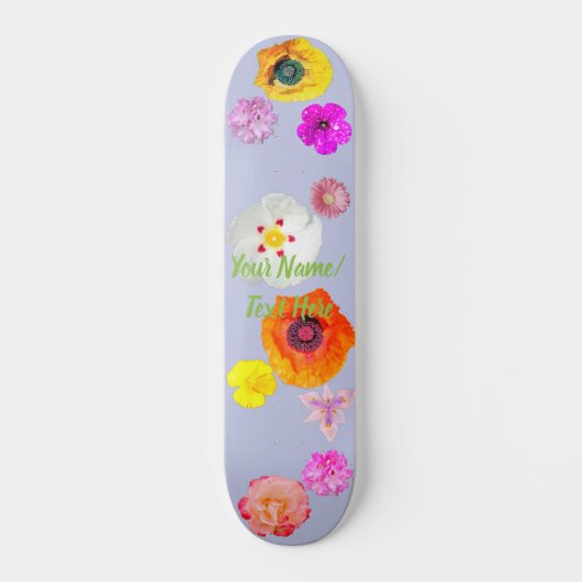 Immergrün Lebendiger Blumen-Mix-Skateboard Skateboard (Vorderseite)