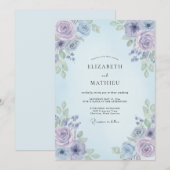 Immergrün Leuchtende Florale Hochzeit Einladung (Vorne/Hinten)