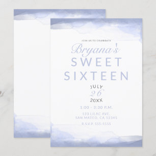 Immergrün Lila Aquarell Moderne Chic Sweet 16 Einladung