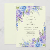 Immergrün-Lilien-Hochzeit Einladung (Vorne/Hinten)