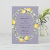 Immergrün-Limonen-Kranz-Hochzeit Einladung (Stehend Vorderseite)