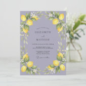 Immergrün-Limonen-Zitrus-Eukalyptus-Hochzeit Einladung (Stehend Vorderseite)