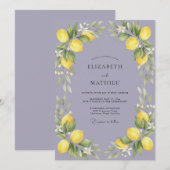 Immergrün-Limonen-Zitrus-Eukalyptus-Hochzeit Einladung (Vorne/Hinten)