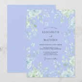 Immergrün Luftige Aquarell-Hochzeit Einladung (Vorne/Hinten)