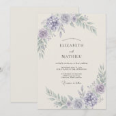 Immergrün Luftige Blumenhochzeit Einladung (Vorne/Hinten)