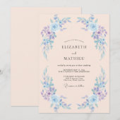 Immergrün Luftige Blumenhochzeit Einladung (Vorne/Hinten)