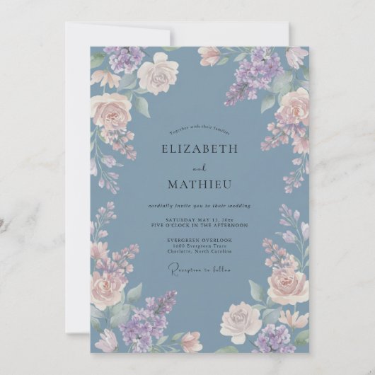 Immergrün-Malerei-Hochzeit Einladung (Vorderseite)