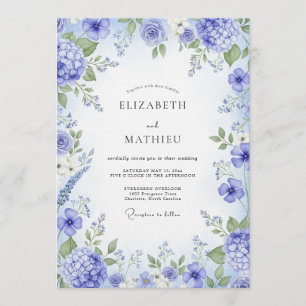 Immergrün Malerische Blumige Hochzeit Einladung