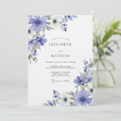Immergrün-Malerische Flora-Hochzeit Einladung (Stehend Vorderseite)