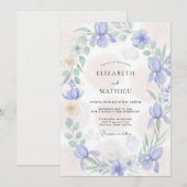 Immergrün-Mint-Blumenhochzeit Einladung (Vorne/Hinten)