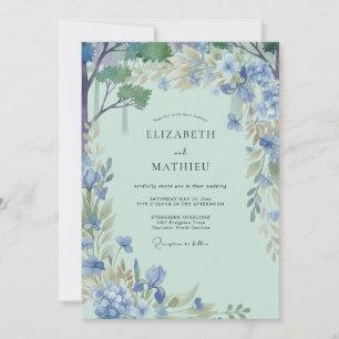 Immergrün-Mint-Rebe-Hochzeit Einladung