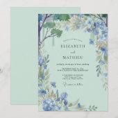 Immergrün-Mint-Rebe-Hochzeit Einladung (Vorne/Hinten)