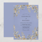 Immergrün-Ocker-Blumenhochzeit Einladung (Vorne/Hinten)