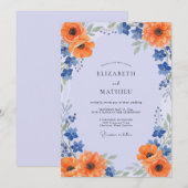 Immergrün Orange Mohn Hochzeit Einladung (Vorne/Hinten)