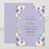 Immergrün-Orchideen-Blüten-Hochzeit Einladung (Vorne/Hinten)