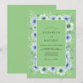 Immergrün Romantische Hochzeit Einladung (Vorne/Hinten)