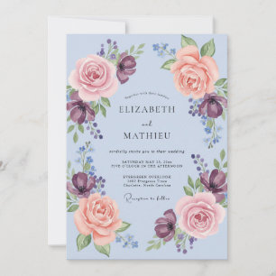 Immergrün Romantischer Blumenkranz Hochzeit Einladung