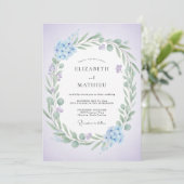 Immergrün-Sage-Blatt-Hochzeit Einladung (Stehend Vorderseite)