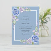 Immergrün sanfte florale Hochzeit Einladung (Stehend Vorderseite)