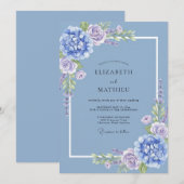 Immergrün sanfte florale Hochzeit Einladung (Vorne/Hinten)