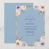 Immergrün Sanfte Florale Hochzeit Einladung (Vorne/Hinten)