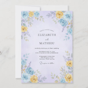 Immergrün sanfte florale romantische Hochzeit Einladung
