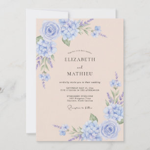 Immergrün sanfte florale romantische Hochzeit Einladung