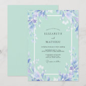 Immergrün-Seegras-Blatt-Hochzeit Einladung (Vorne/Hinten)