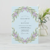 Immergrün Serene Blütenhochzeit Einladung (Stehend Vorderseite)
