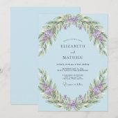 Immergrün Serene Blütenhochzeit Einladung (Vorne/Hinten)
