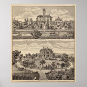 Immergrün und Guilford Platz, Minnesota Poster