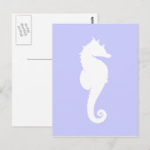Immergrün und Weißes Seepferd Postkarte (Vorne/Hinten)