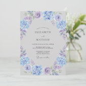 Immergrün üppige Wasserfarben-Hochzeit Einladung (Stehend Vorderseite)