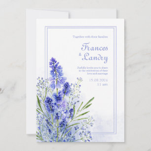 Immergrün-Wasserfarbe-Botanik-Muscari-Rahmen Einladung