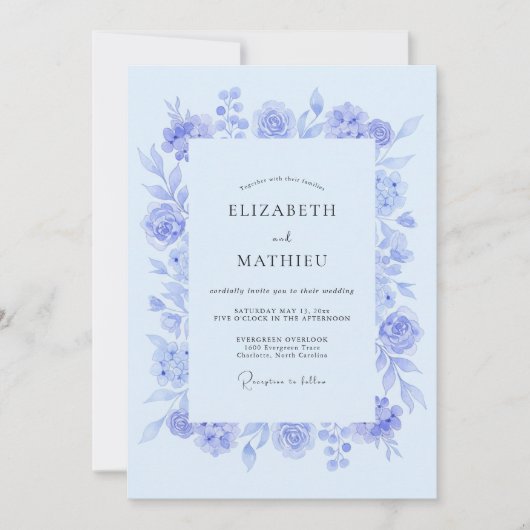 Immergrün weiche botanische Hochzeit Einladung (Vorderseite)