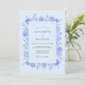Immergrün weiche botanische Hochzeit Einladung (Stehend Vorderseite)