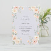 Immergrün Whimsical Florale Hochzeit Einladung (Stehend Vorderseite)