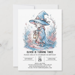 Immergrün-Whimsical-Hexen-Geburtstag Einladung