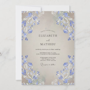 Immergrün-Wisteria-Taupe-Hochzeit Einladung